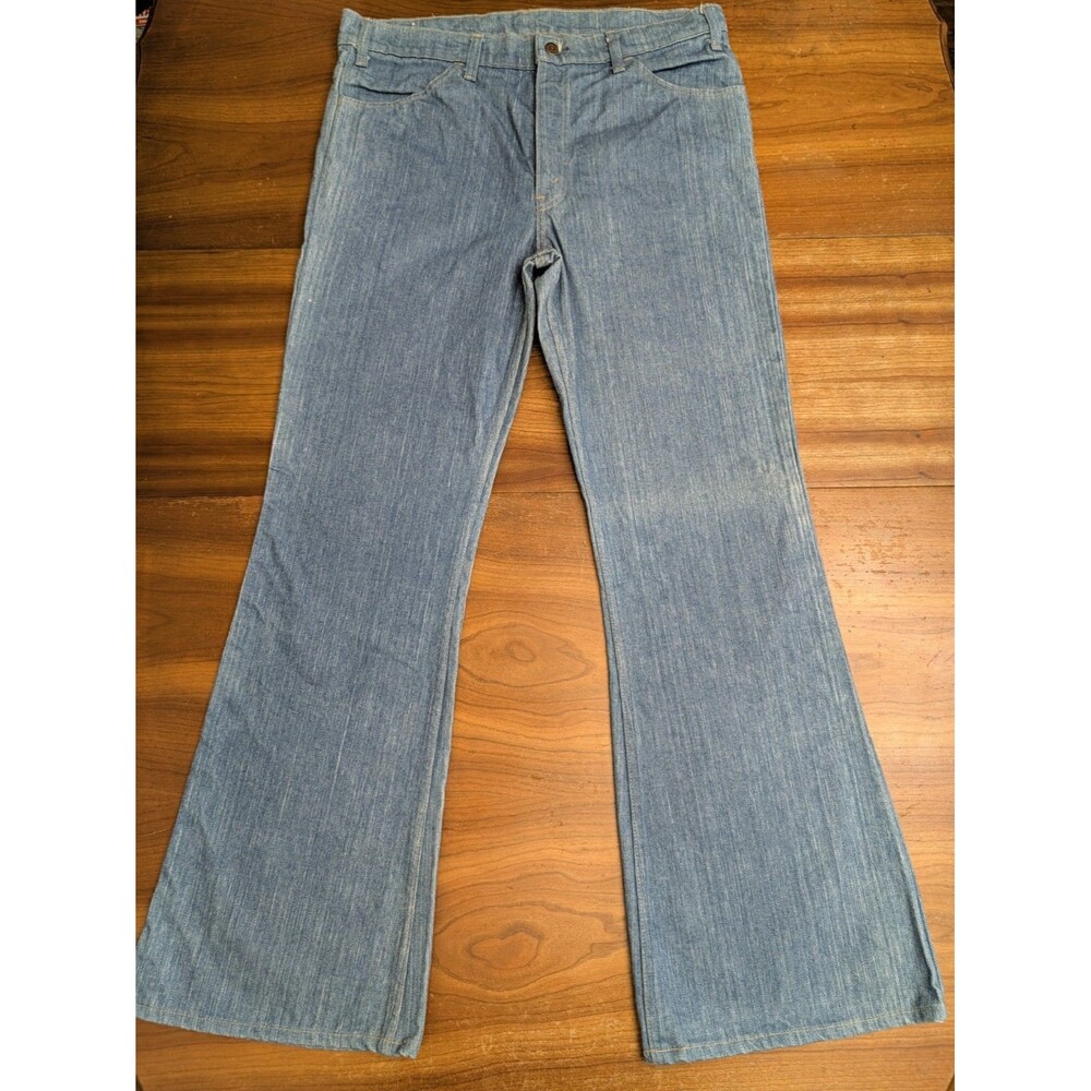 Vintage 70’s Levi’s 663 Orange Tab Bellbottom Flare Denim Jeans Size 38x34 MINT